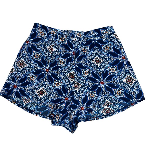 Show Me Your MuMu Miami Blue Print Cabana Shorts Size Small High Rise Coastal - Picture 2 of 8